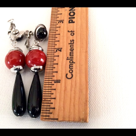 Mod Acrylic/ Lucite Dangle Earrings Teardrop Retro - Picture 4 of 7